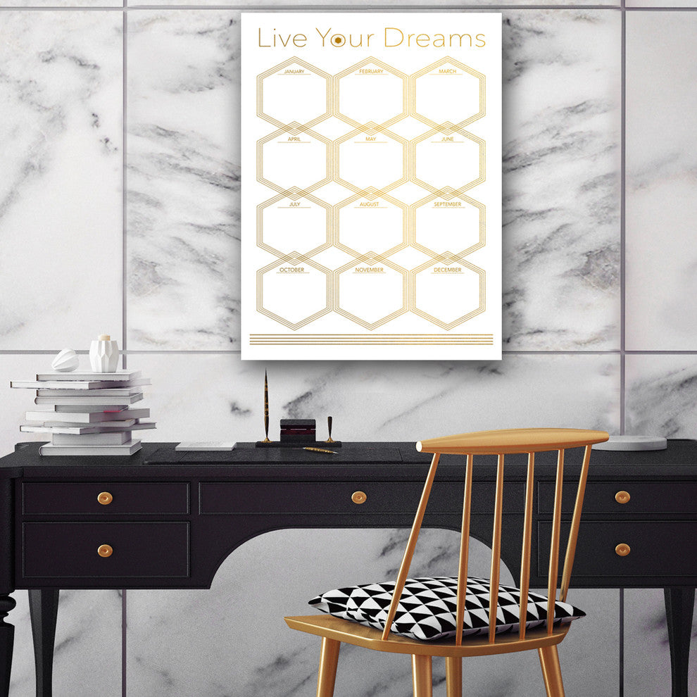 Ready2HangArt Glam Dry Erase Monthly Calendar on ArtPlexi, 40"x30"