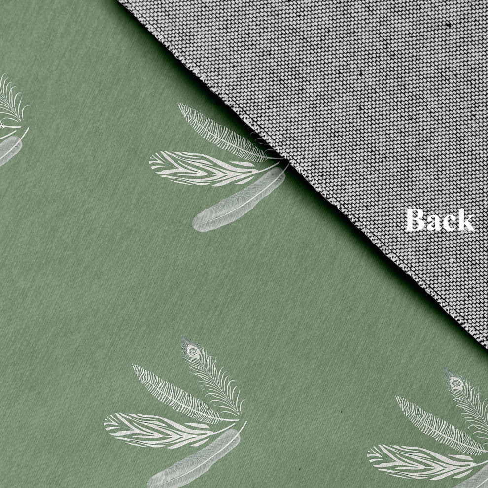 Feather Pattern Spring Chenille Rug, Muted Green, 4'x6'