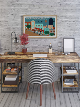 "Classic Cable Car" Framed Painting Print, 30x20