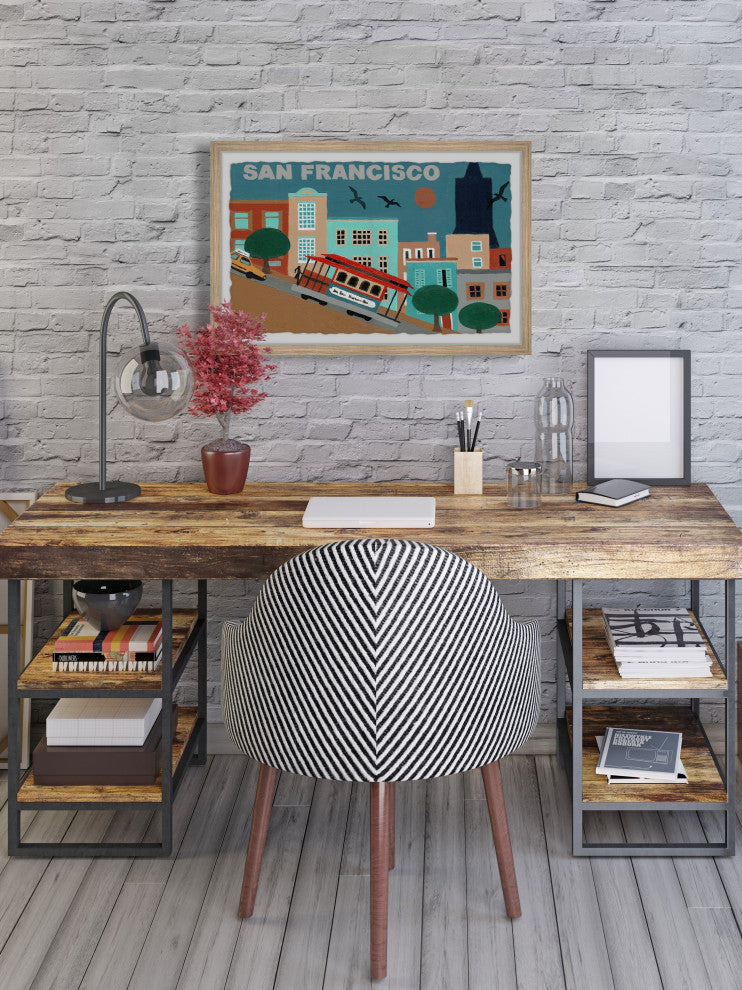 "Classic Cable Car" Framed Painting Print, 30x20