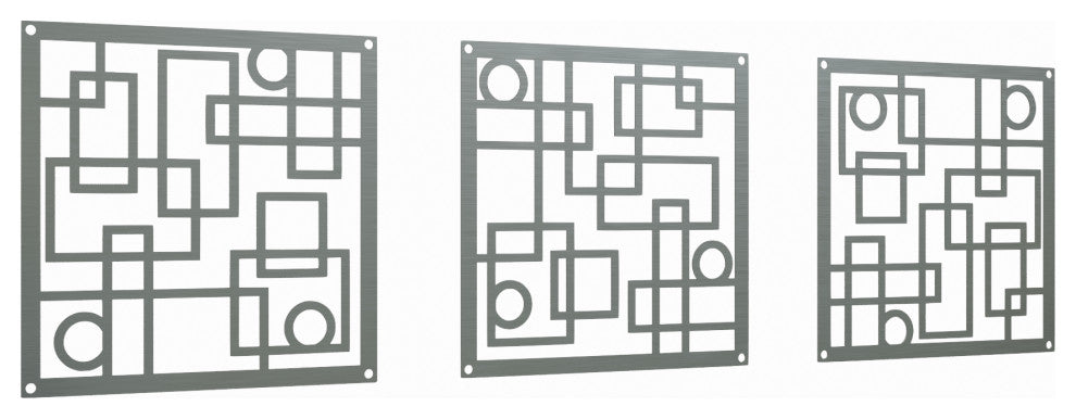 Three Square Metal Wall Panel