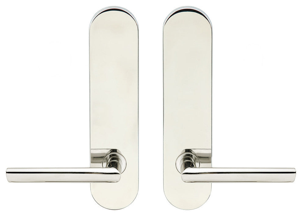Stockholm Lever, Tubular Privacy, Polished Stainless Steel, 2-3/4" Backset