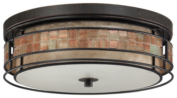 Quoizel MCLG1616RC Three Light Flush Mount Laguna Renaissance Copper
