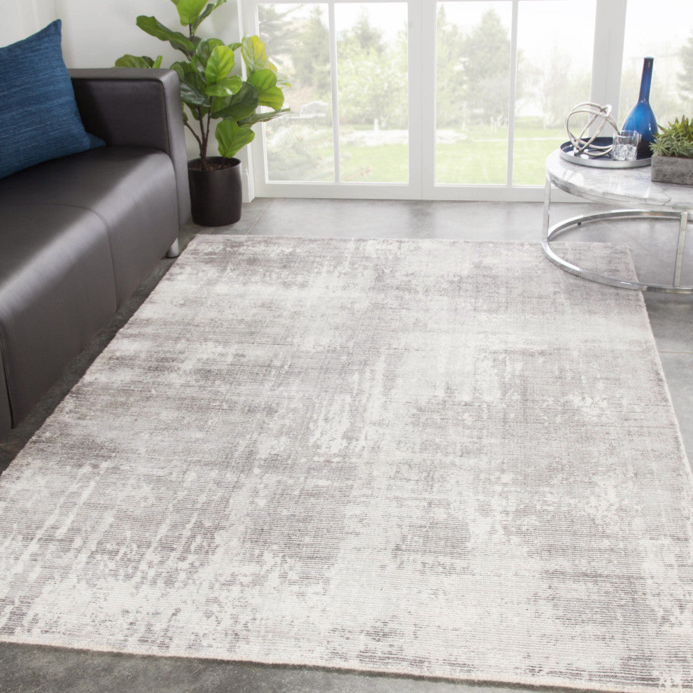 Jaipur Living Arabella Handmade Abstract Light Gray/ White Area Rug 12'X18'