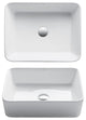 Elavo Square Ceramic Vessel Sink, Bathroom Ramus Faucet, PU Drain, Matte Black