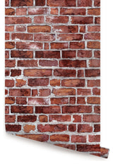 Brick Peel and Stick Vinyl Wallpaper, Red, 24"w X 60"h
