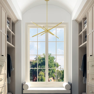 Livex Lighting Soho 8 Light Satin Brass Linear Chandelier