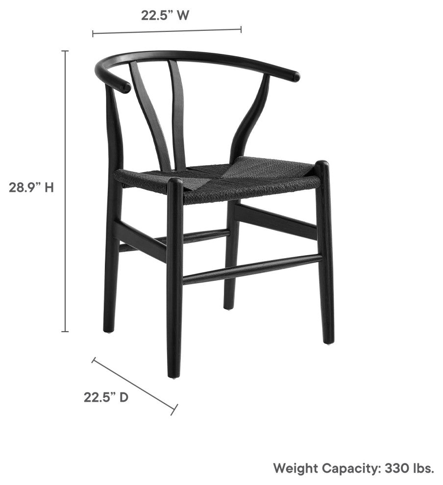 Amish 29" Wood Dining Chair, Black Black
