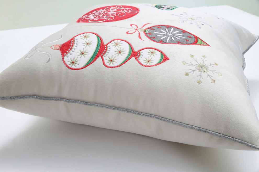 Indoor Velvet Ornaments Multi 17" Throw Pillow Cover
