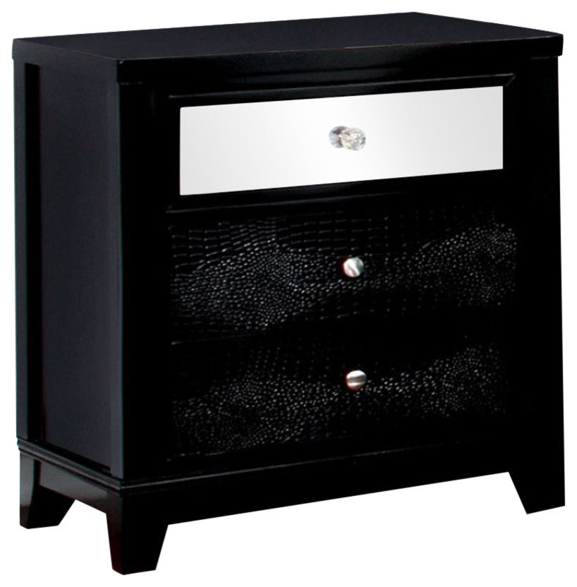 Bryant II Contemporary Nightstand, Black Finish