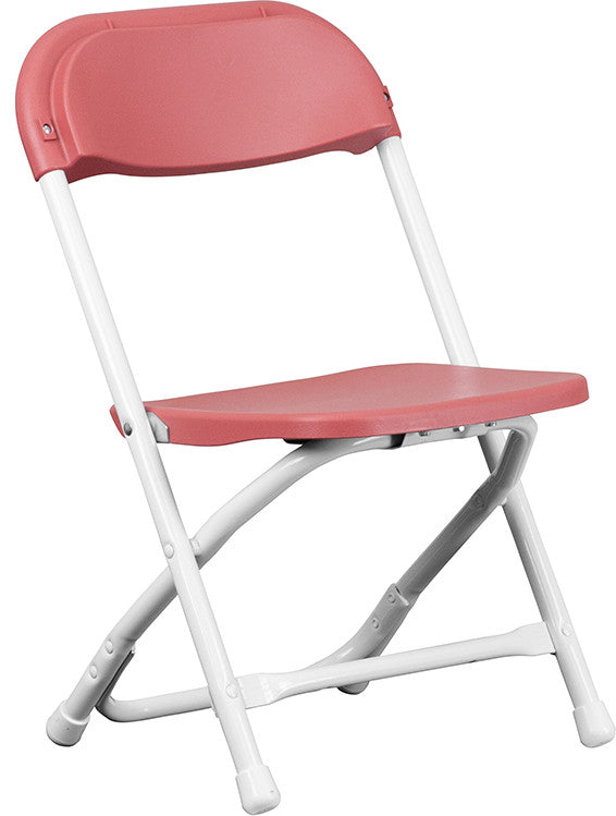 Burgundy, White Folding Chair Y-KID-BY-GG