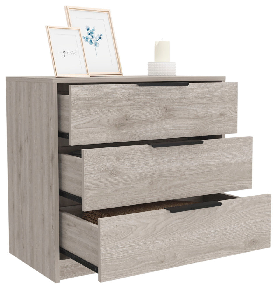 Egeo 3 Drawers Dresser, Light Gray