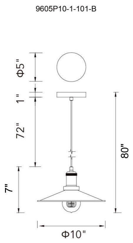 Brave 1 Light Black Mini Pendant