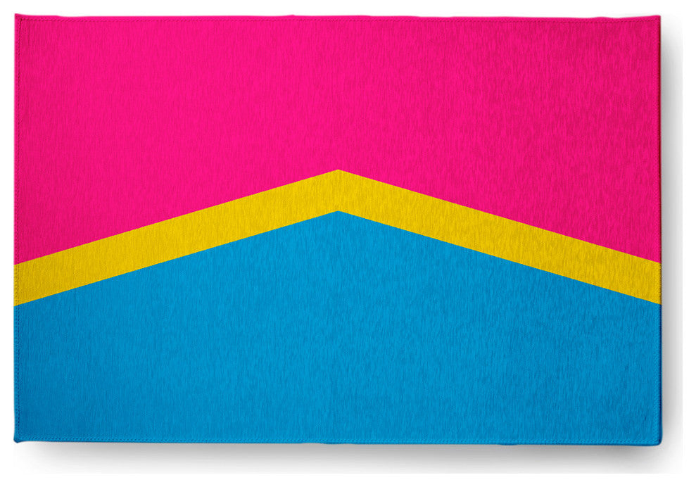 Pansexual Chevron Chenille Rug, Pansexual Chevron, 2'x3'