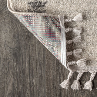 Zaina Moroccan Beni Souk Area Rug, Cream/Gray, 4 X 6