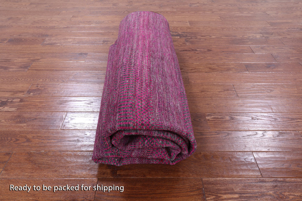 10' Round Wool and Silk Hand Knotted Super Savannah Gabbeh Rug Q8635