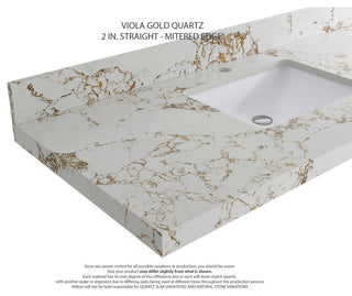 Chicago 60" Single Sink Bathroom Vanity, Black 2" Viola Gold