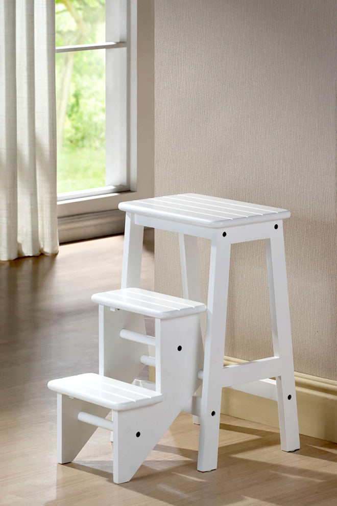 24" Step Stool, White