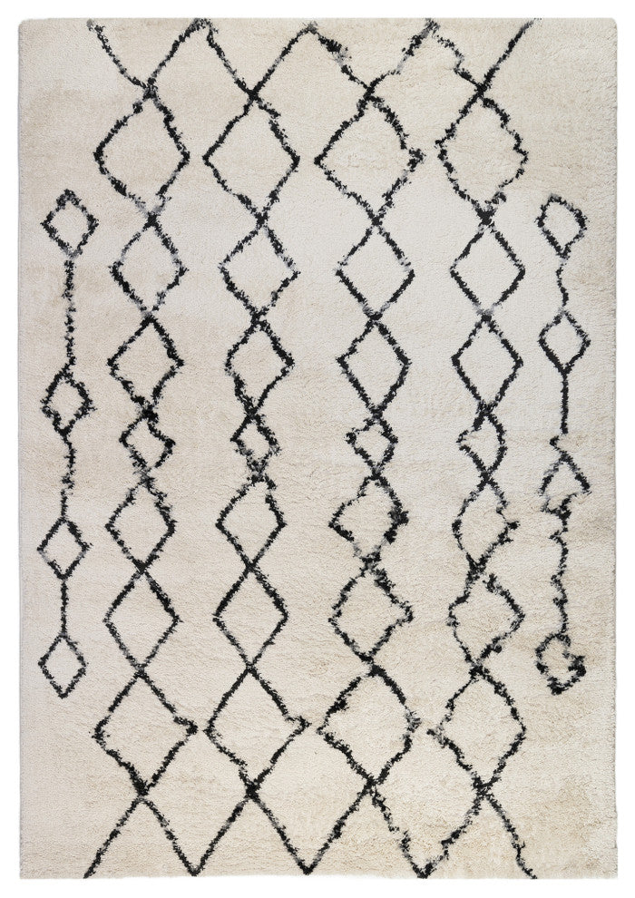 Aspen Shag Polypropylene Area Rug, Cream/Gray, 2'x3'