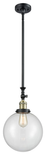 X-Large Beacon 1-Light Mini Pendant, Black Antique Brass, Clear