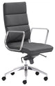 Chrome and Black Faux Leather Leather High Back Office Chair