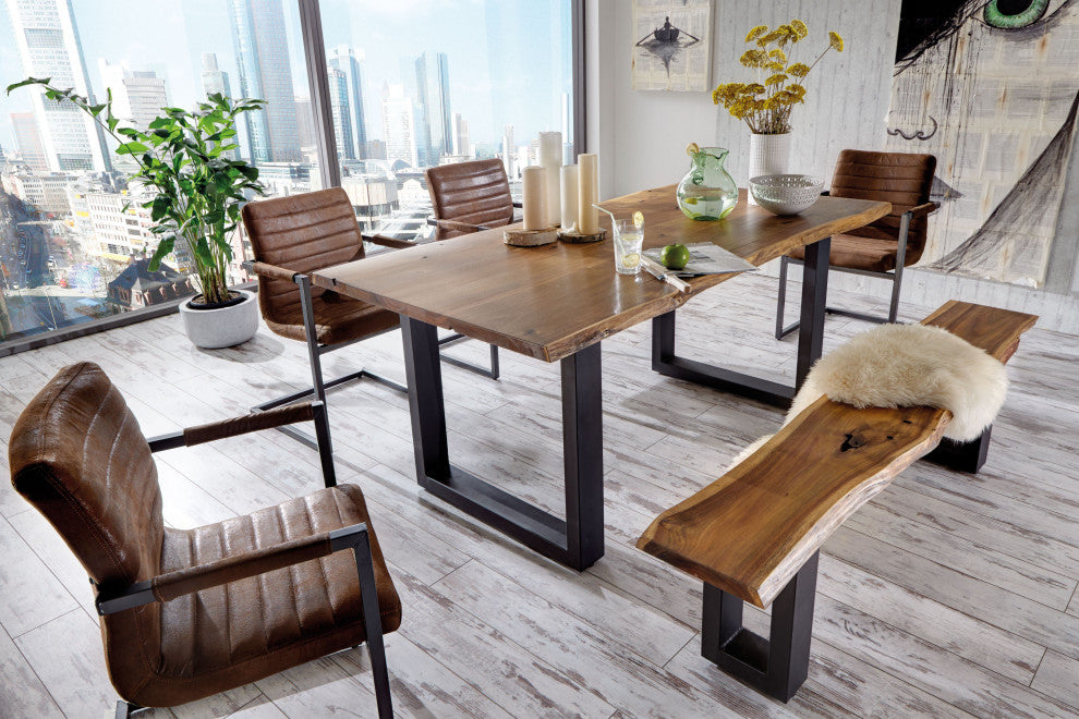 Modrest Taylor Large Live Edge Wood Large Dining Bench