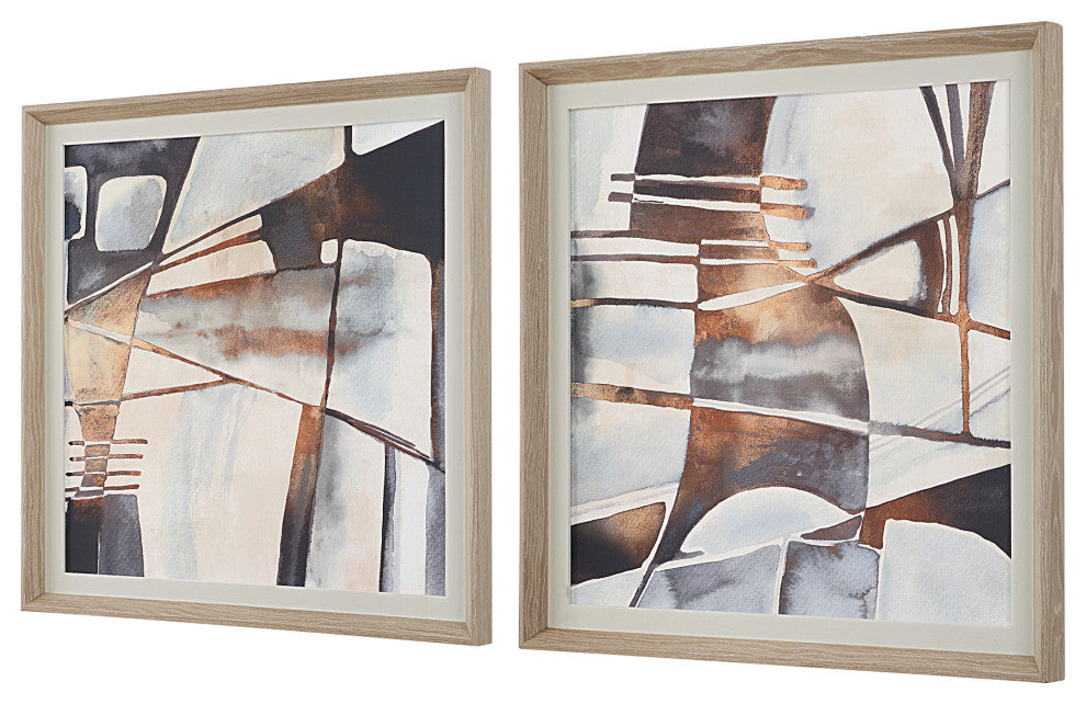 Uttermost Vetrina Framed Abstract Prints Set of 2