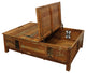 Moti Trinidad 60" Reclaimed Solid Wood Box Cocktail Table in Multi-Color