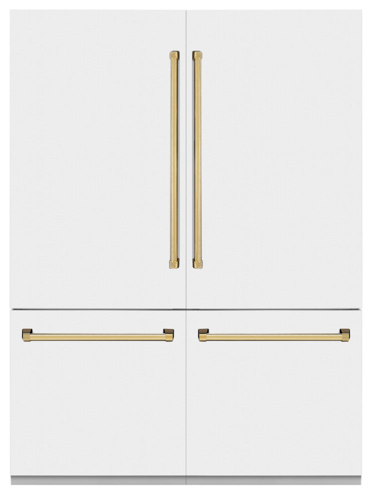 ZLINE Refrigerator With Internal Water, White Matte With Gold, RBIVZ-WM-60-G