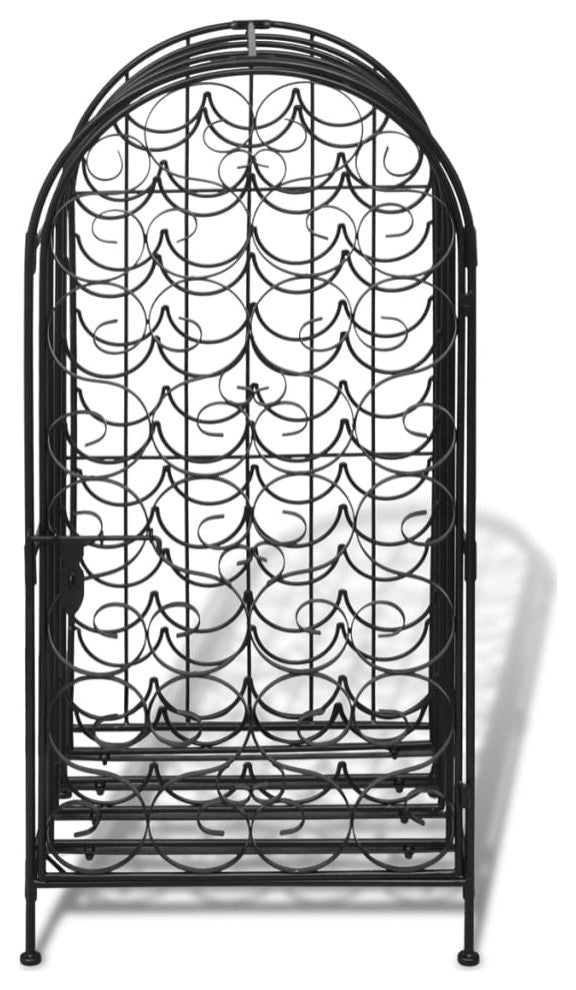 vidaXL Wine Rack Wine Bottle Holder for 35 Bottles Floor Wine Cabinet Metal