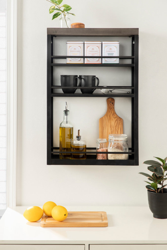 Piazza Storage Cart, Gray/Black 18x7x30