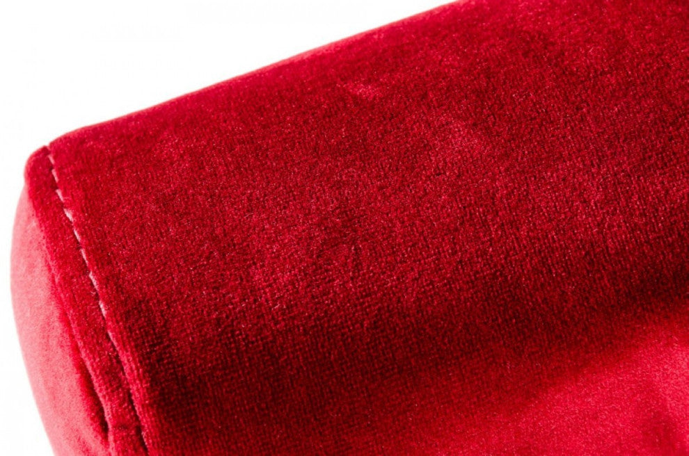 32" Lux Red Velvet and Gold Armchair