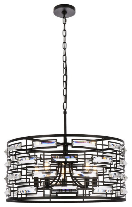 Elegant Lighting Kennedy 5-Light Pendant Black