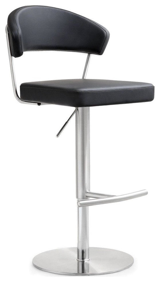 Cosmo Black Stainless Steel Barstool