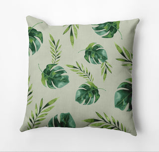 Jungle Leaf Outdoor Pillow, Green, 20"x20"