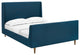 Aubree Queen Upholstered Fabric Sleigh Platform Bed Azure