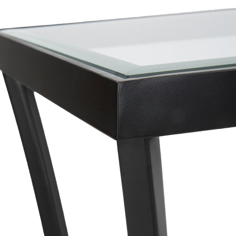 Uttermost 22910 Alayna Black Metal/Glass Console Table