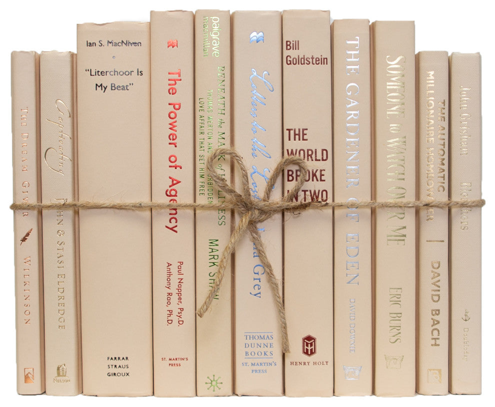 Decorative Books - Warm Sand Book Bundle - 1 foot of Pink Books