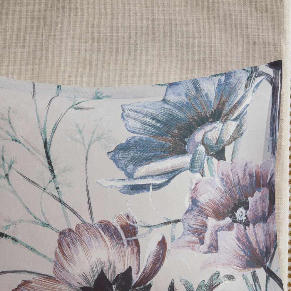 Madison Park Cassandra Shabby Chic Floral Cotton Comforter Set, Blue