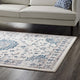 Ivory and Moroccan Blue Lilja Distressed Vintage Persian Medallion 5x8 Area Rug