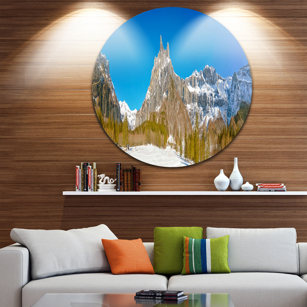 Sixt Fer A Cheval Panoramic View, Landscape Disc Metal Wall Art, 36"