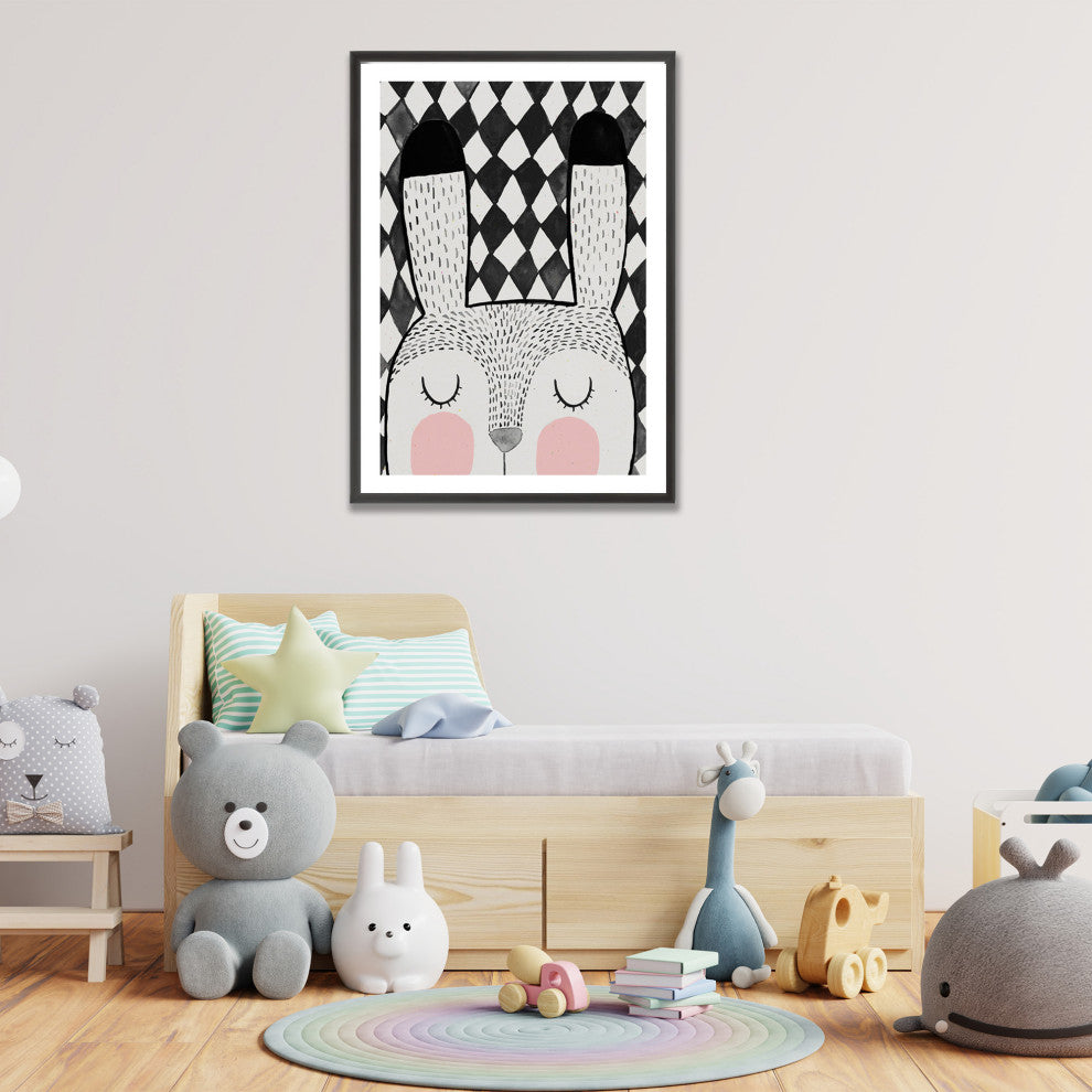 Kids Framed Art Print, Bunny by Treechild, 24"x36", Framed
