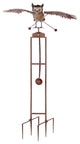 Medium Metal Rocker Flying Owl Rustic Wind Sculpture Garden Stake