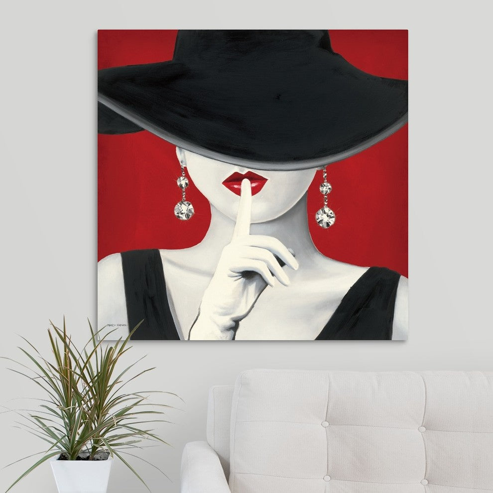 Haute Chapeau Rouge I Wrapped Canvas Art Print, 30"x30"x1.5"