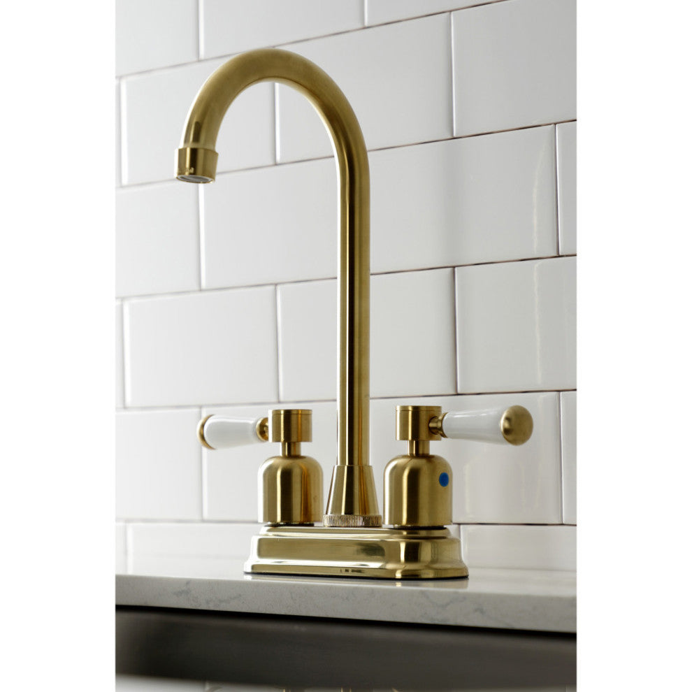 Kingston Brass KB8497DPL Paris Bar Faucet, Brushed Brass