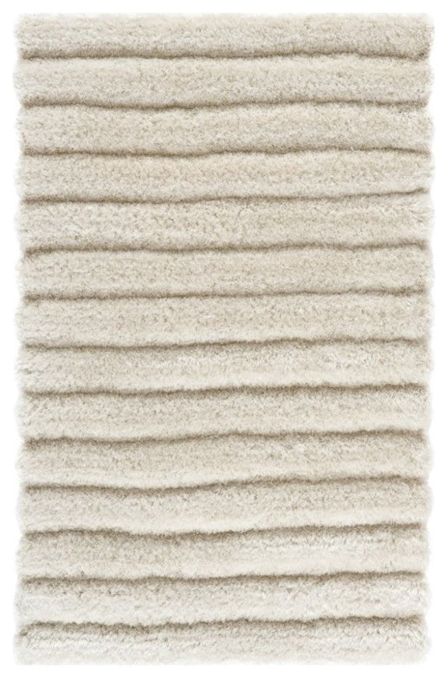 Safavieh 3D Shag 6' Round Hand Tufted Rug in Pearl