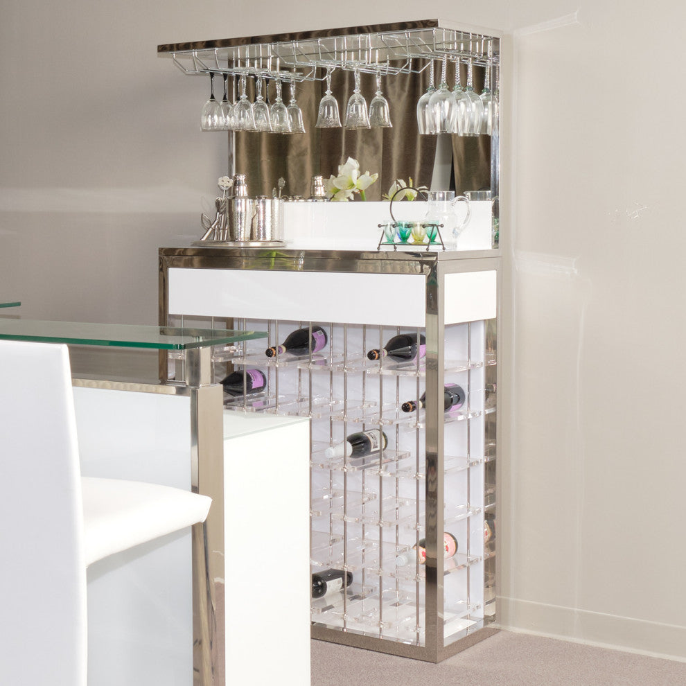 State St. Wine Bar Cabinet - Off White