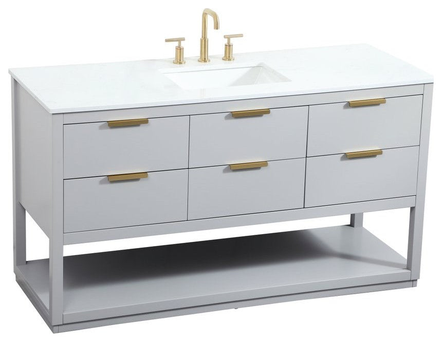Elegant Decor Larkin Bathroom Vanity Grey