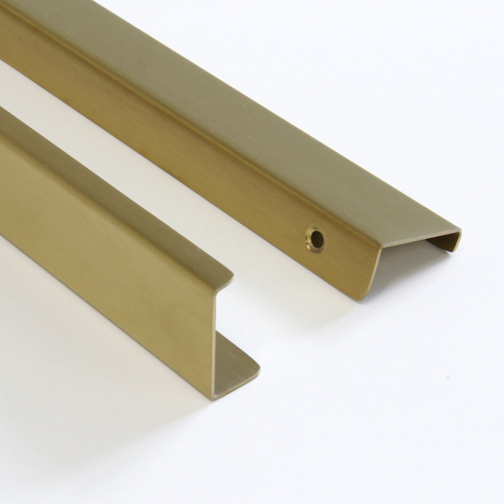 RCH Modern Stainless Steel Finger Edge Pull, Various Finishes, Brushed Gold, 12