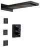 Terracina 22" Matte Black LED Rainfall Shower System With 3 Body Jets, Non LED